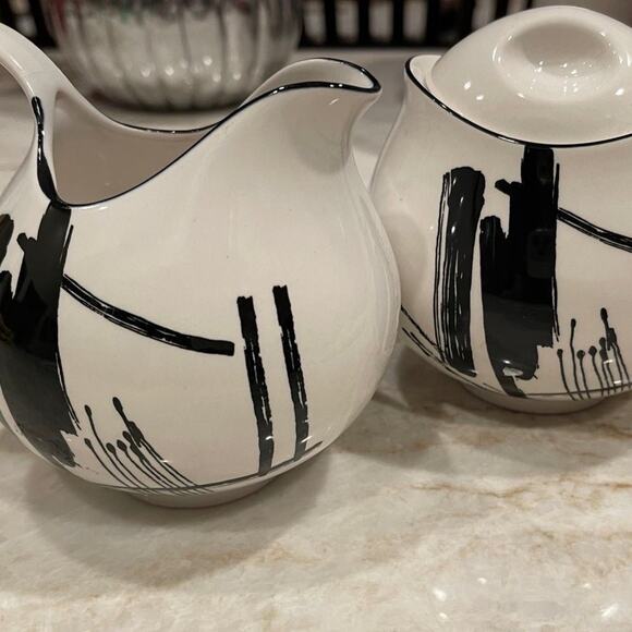 Sango Calligraphy Larry Lasso 80’s cream and sugar set EUC - Picture 8 of 12